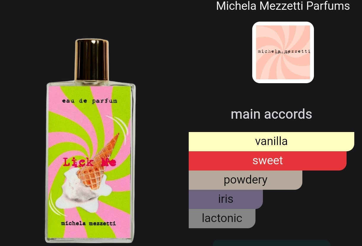 Lick Me Michela Mezzetti Perfume | 2ML / 5ML/ 10ML | Samples